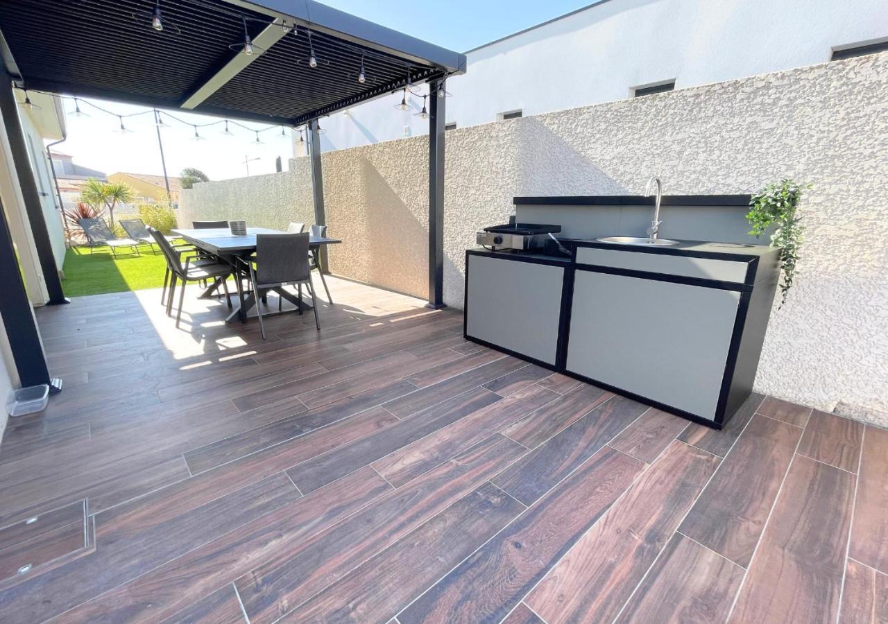 Villa Contemporaine Avec Piscine Chauffee Proche Des Plages Sauvian Extérieur photo