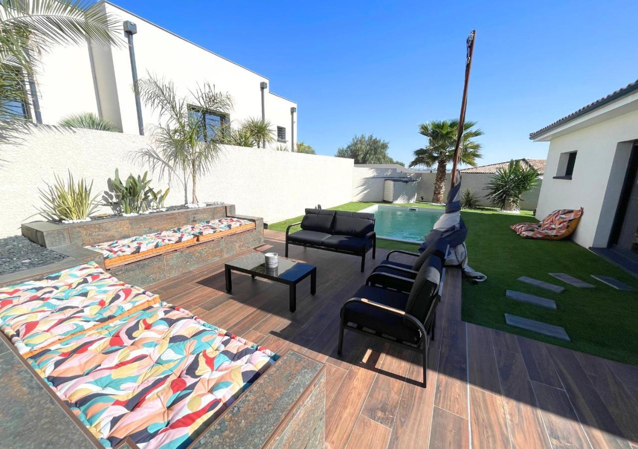 Villa Contemporaine Avec Piscine Chauffee Proche Des Plages Sauvian Extérieur photo