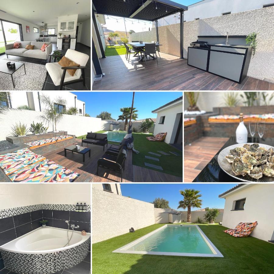 Villa Contemporaine Avec Piscine Chauffee Proche Des Plages Sauvian Extérieur photo